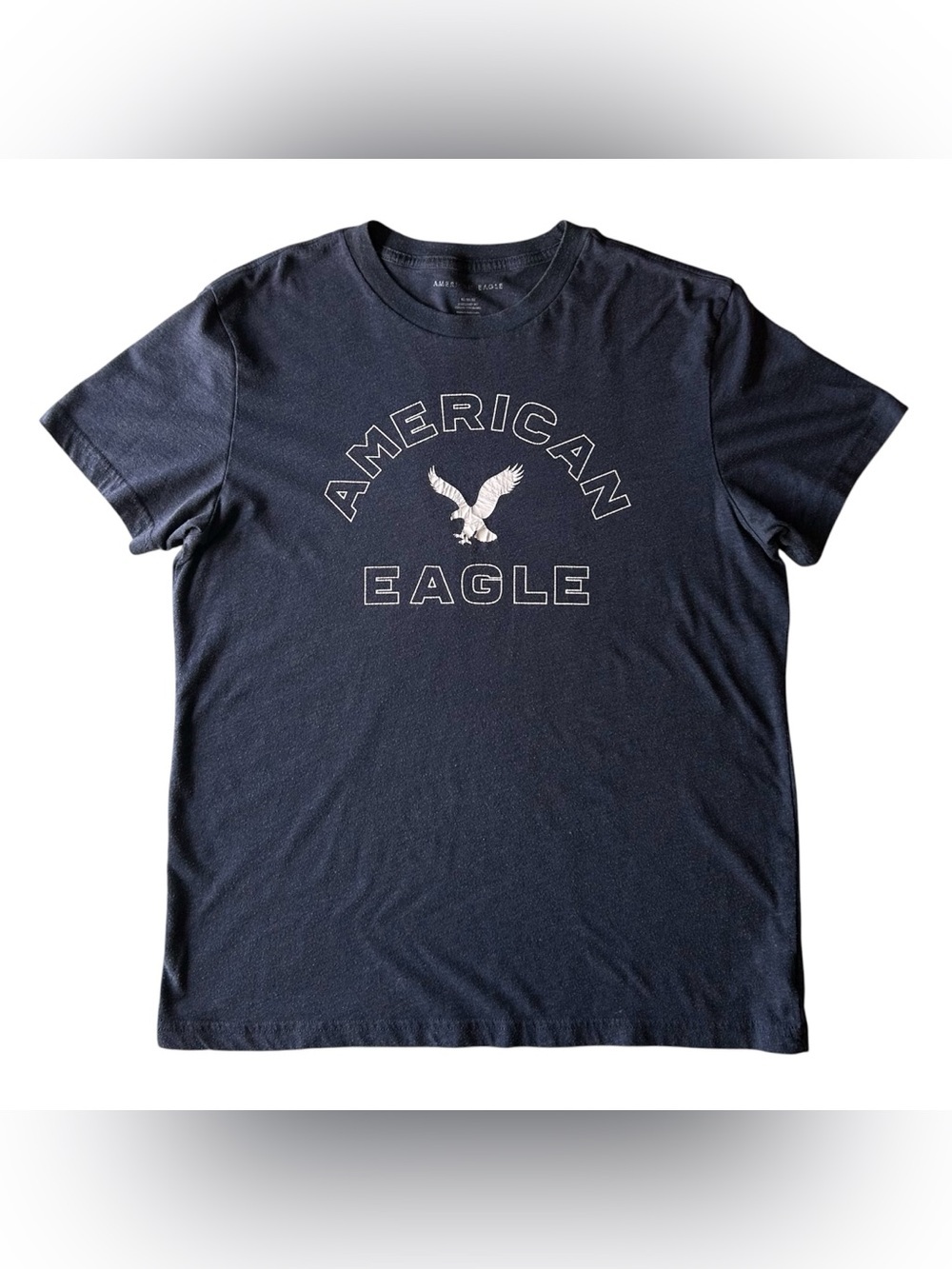 American Eagle Graphic T Shirt Mens Medium Gray Logo Cotton Blend Casual Tee